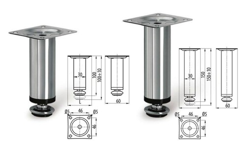 Adjustable plinth leg - plinth, for