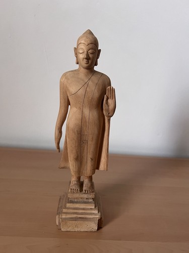 Wooden standing buddha - wooden,