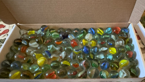Coloured glass marbles - glass, |