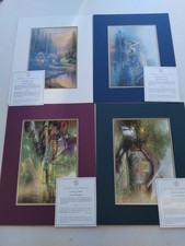 Thomas Kinkade Reprints x 4 with COA Mounted in Folder Cottage