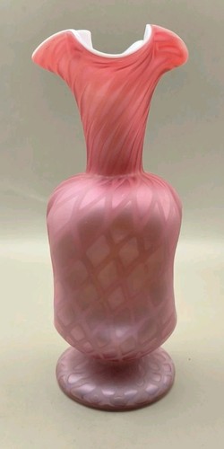 Victorian pink satin glass