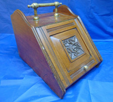 Scuttles Coal Scuttle Fire Fireplace Antique Wooden 668D (FREE UK POSTAGE)