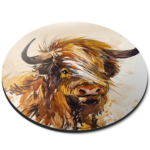 Round mouse mat highland cow - round,