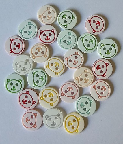 Teddy bear head round - 25, resin