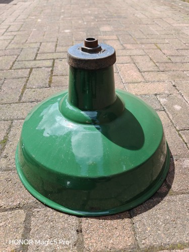 Vintage enamel metal - enamel, lampshade