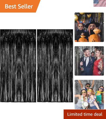 Black foil curtain - foil, backdrops