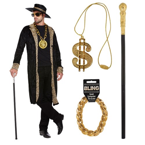Black pimp adult - black, costume