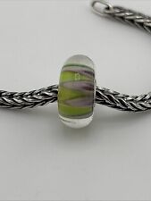 Authentic Trollbeads Green & Purple Burst Bead Unique Ooak New! #73