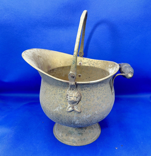 Coal scuttle vintage heavy - coal,