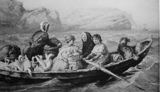 c1893 SHETLAND Print THE MARKET BOAT NESS YOAL Life in Shetland by Frank Barnard