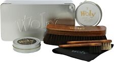 Woly Kit Collectors Classic Luxury Shoe Care Polishing Box Shine Brush Cleaning