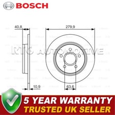 Bosch Rear Brake Disc Fits Ford Focus C-Max Volvo V50 S40 C30 C70