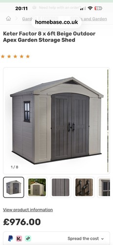 Keter 17197990 8x6ft outdoor - 17197990,