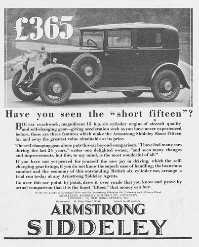 Armstrong siddeley motor cars - siddeley,