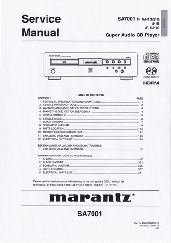 Service manual for marantz - manual,