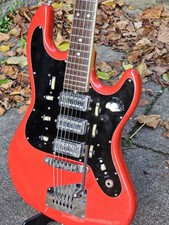 Hofner Galaxie vintage electric guitar. Germany 1960’s. Red