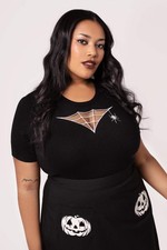 Cobweb Top Hell Bunny xl-6xl 16-26 goth alt knitted black spider web spooky