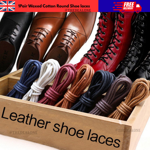 Waxed cotton shoelaces round - shoelaces,