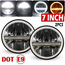 LED Headlights Pair fits Land Rover Defender 90 110 RHD + LHD E MARKED 7" Inch