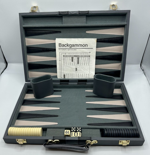Backgammon set faux leather - backgammon, in