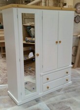 HANDMADE AYLESBURY TRIPLE 2 DRAWER WARDROBE - LIGHT OAK TOP (NOT FLATPACKED)