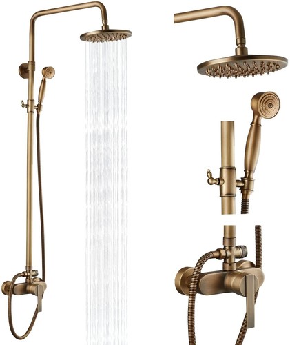 Antique brass bathroom exposed - brass,