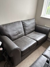 IKEA Dark Brown Leather Sofa