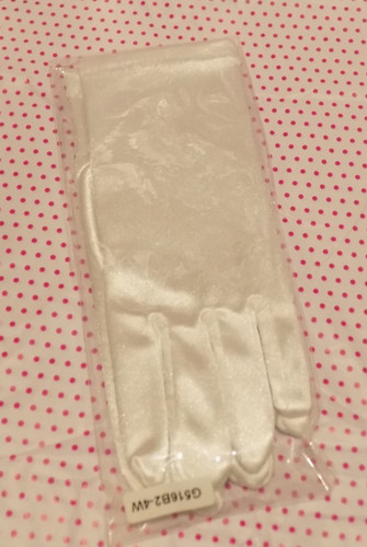 Plain white satin gloves - plain, for