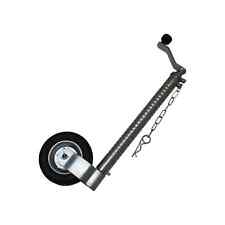 Heavy Duty Jockey Wheel Ribbed 48MM (Metal Rim Wind Up Handle Caravan Trailer)