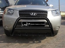 HYUNDAI SANTAFE BULL BAR BLACK AXLE NUDGE A-BAR STAINLESS STEEL GUARD 2006-2012
