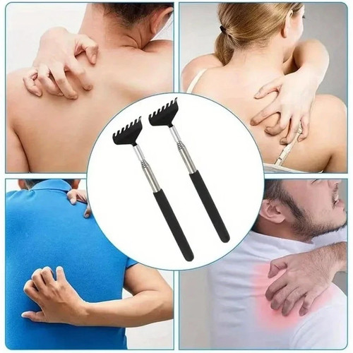 Stainless steel back scratcher - steel,