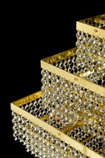 Square Crystal Luxury Chandelier With 4 with Concealed Bulbs Echtkri