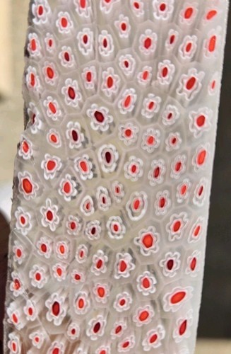 Millefiori red clear - clear, white