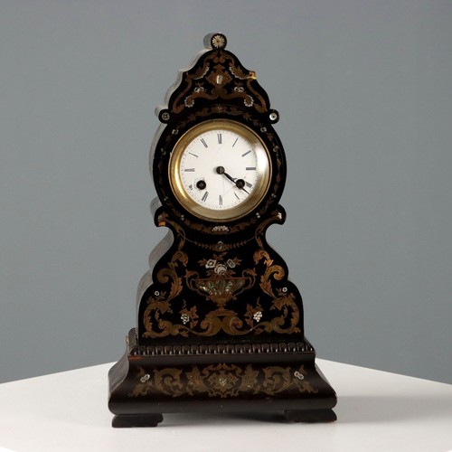 Antique table clock wood - table,