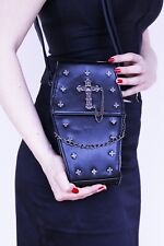 GOTHIC COFFIN BAG Black Small CROSS SHOULDER GOTHX HANDBAG Punk Emo Vegan Goth