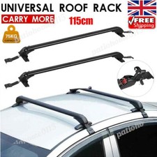 Universal Lockable Aluminium Car Roof Rack Bars No Rail Anti Theft Carrier 115CM