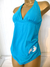 TURQUOISE SPLASH ABOUT HALTER NECK MATERNITY SWIMSUIT SIZE 10 SWIMWEAR