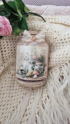 Vintage floral jar retro - vintage,