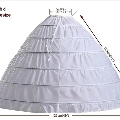 White hoop crinoline - white, 6-hoop