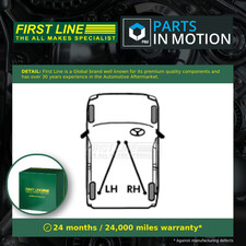 Handbrake Cable Rear Left or Right FKB2889 First Line Hand Brake Parking Quality