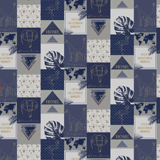 Blue Metallic Gold Wallpaper