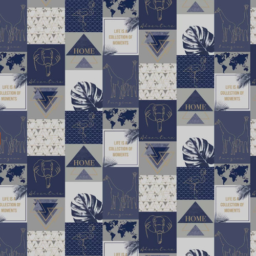Blue metallic gold wallpaper - blue,