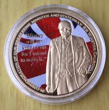 Wisdom & Wit of Winston Churchill 50th Anniv 2015 Proof Gold Plated Coin