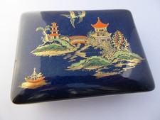 Carlton Ware Blue Royale lidded Trinket Box Mikado