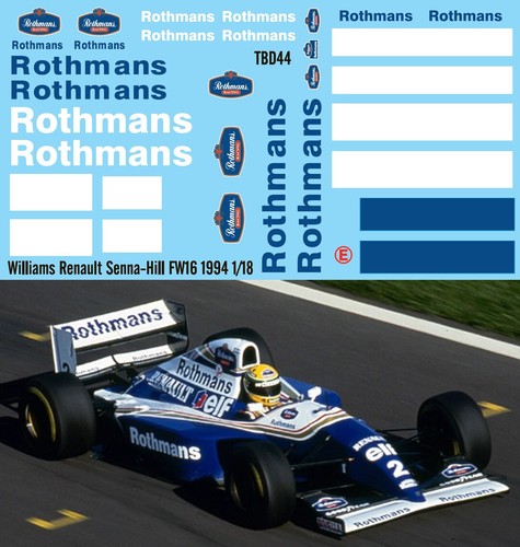 Decals for williams - 1/18, senna