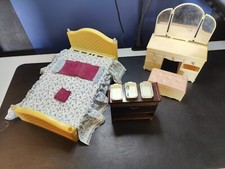 Pedigree Sindy Doll Bedroom Set Dressing Table Stool Bed 1980s Missing Parts