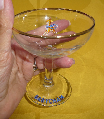Babycham champagne coupe glass - babycham,