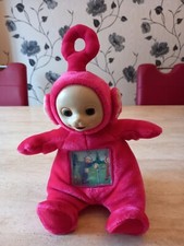 RARE!***TOMY1996 TELETUBBIES MUSICAL SCROLLING TELLY TUMMY PO***TINKY/LAA/DIPSY