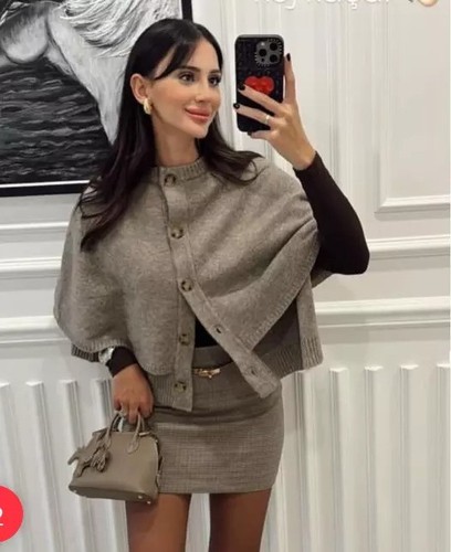 Zara mink wool blend knit - blend, cape