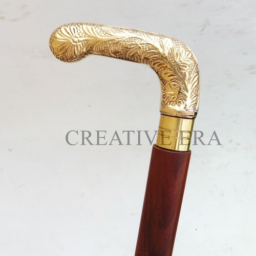 Vintage designer brass handle - brass,